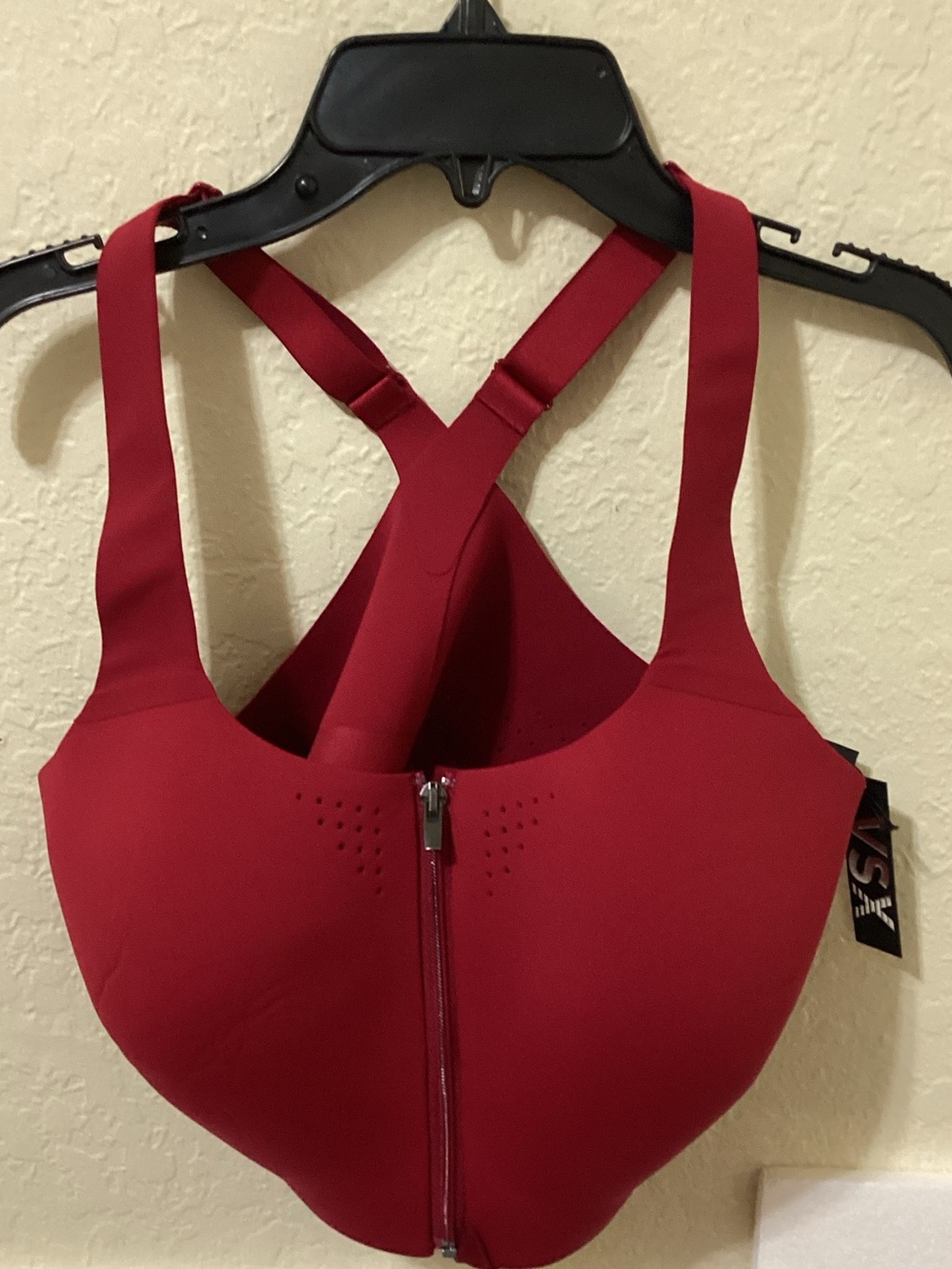 Victoria's Secret Red Front-Zip Cross-Back Sports Bra